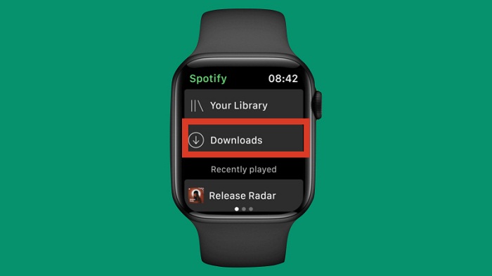 Truy cập màn hình Thư viện nhạc và chọn mục Downloads