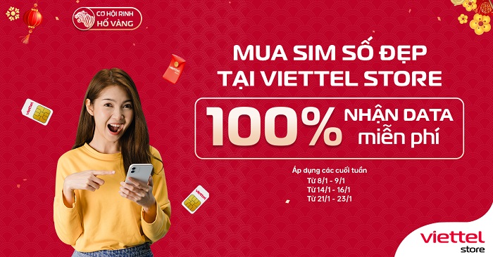 Mua SIM số đẹp tại ViettelStore – 100% nhận Data miễn phí