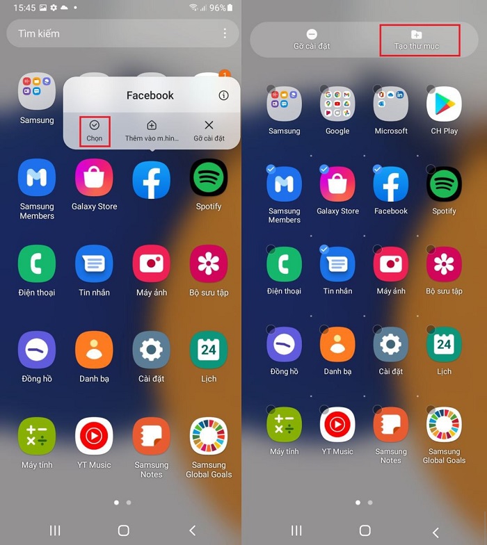 Gom nhanh các ứng dụng vào 1 thư mục