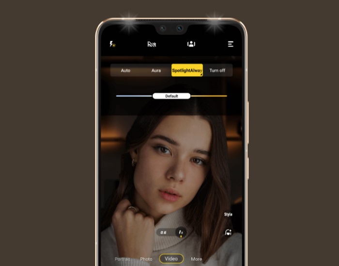 Vivo V23 5G có 2 camera selfie và 2 đèn flash LED