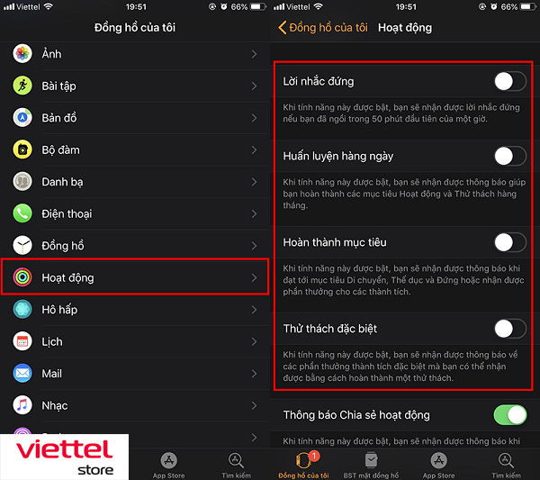 Tắt chế độ nhắc nhở vận động Apple Watch
