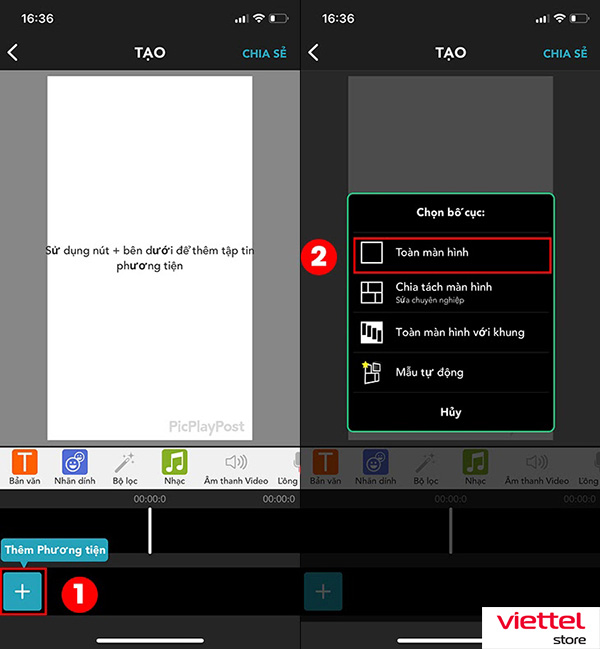 Cài video có âm thanh làm hình nền iPhone sử dụng PicPlayPost (2)