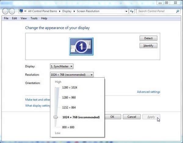 Cách chỉnh độ phân giải màn hình máy tính
