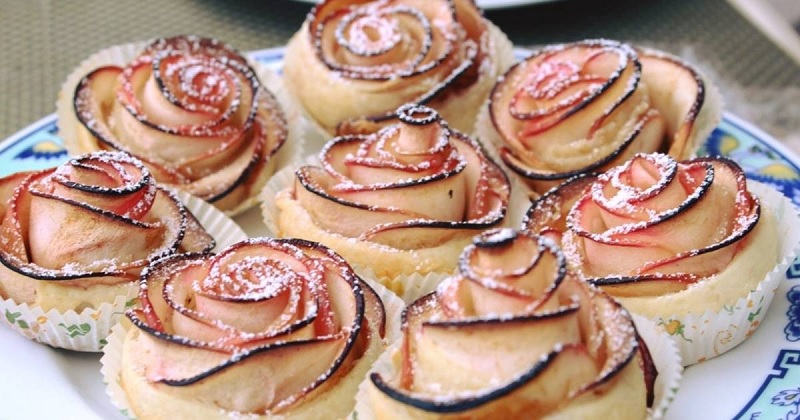 cách làm bánh táo hoa hồng