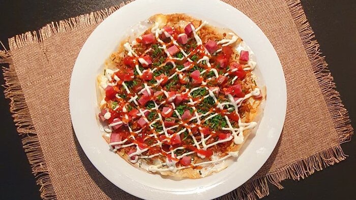 Món bánh tráng nướng bằng chảo chống dính tại nhà cực kỳ đẹp mắt