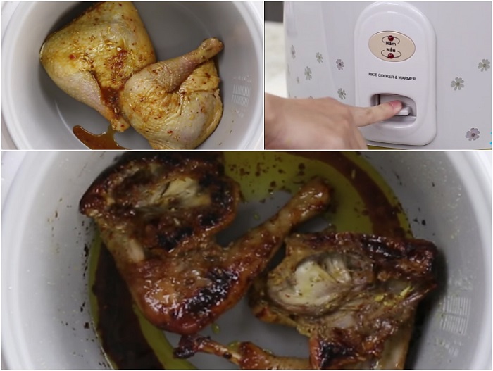 Nướng gà trong khoảng 30 phút và lật mặt kia lại và nướng tiếp 30 phút