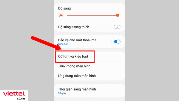 Chỉnh kích cỡ chữ trên Samsung (2)