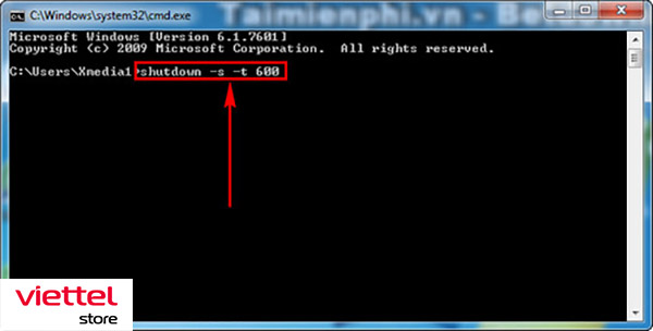 Dùng lệnh tắt trong cmd