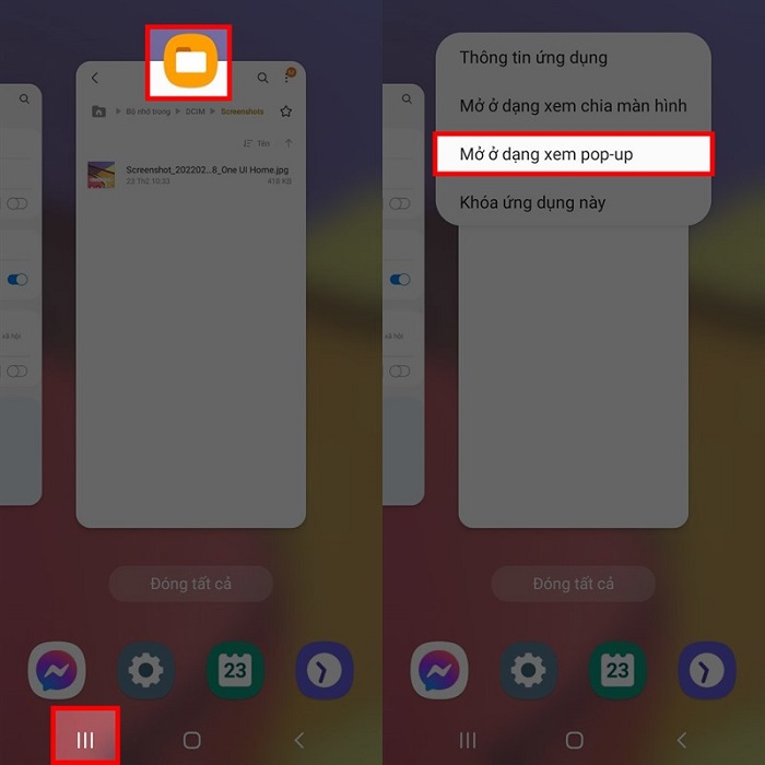 Kích hoạt chế độ pop-up