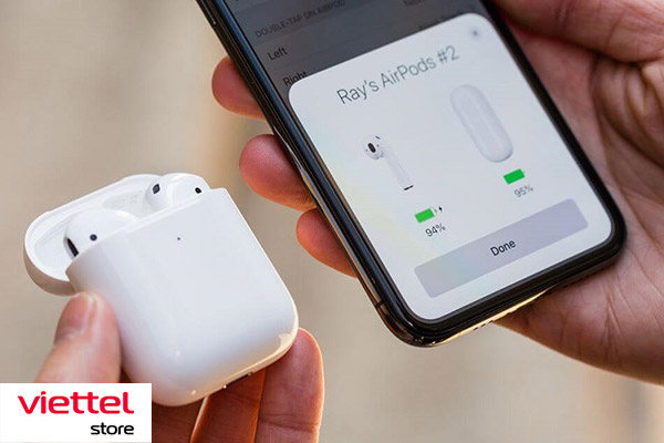 Kiểm tra thời lượng pin trên AirPods 2 