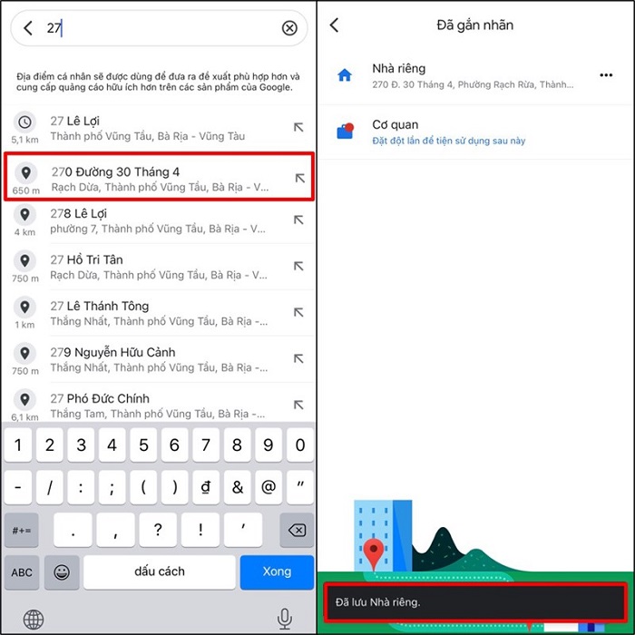 Thay đổi địa chỉ nhà riêng trên thanh địa chỉ sao cho phù hợp