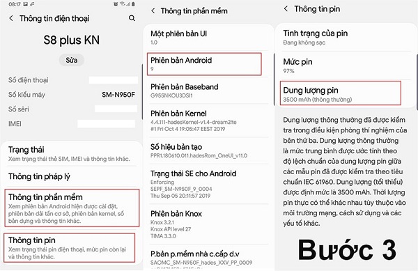 Kiểm tra cấu hình samsung