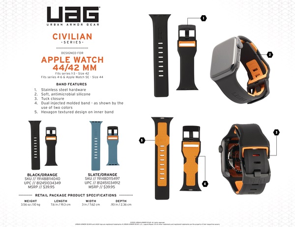 Dây Silicon UAG Civilian cho đồng hồ Apple Watch