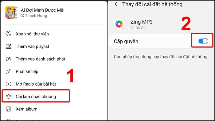 Gạt nút cho phép thay nhạc hệ thống