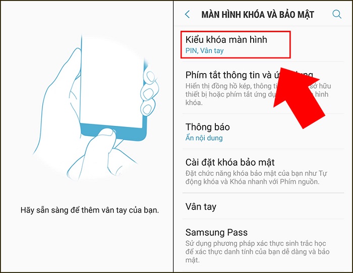 cách đổi mật khẩu điện thoại Samsung 