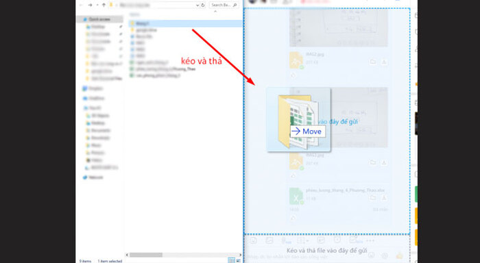 Kéo thả thư mục cần gửi