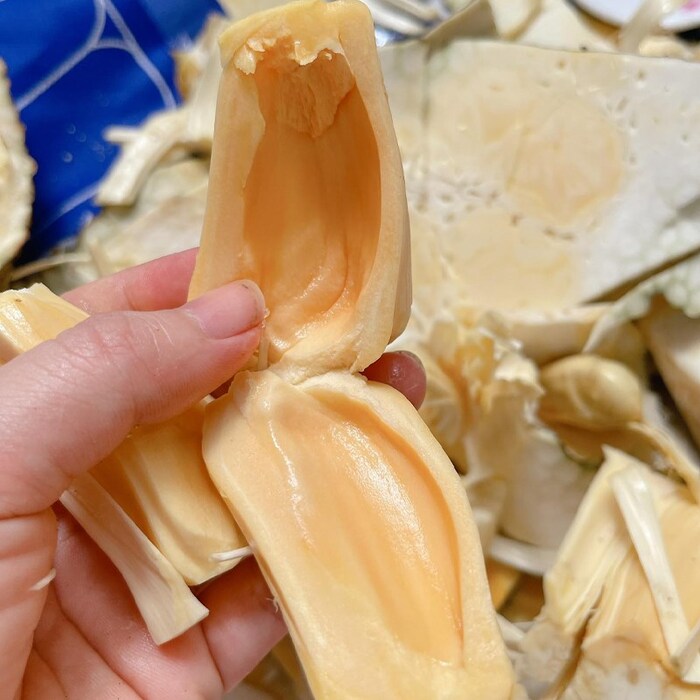 Tách bỏ hạt cẩn thận ra khỏi múi mít