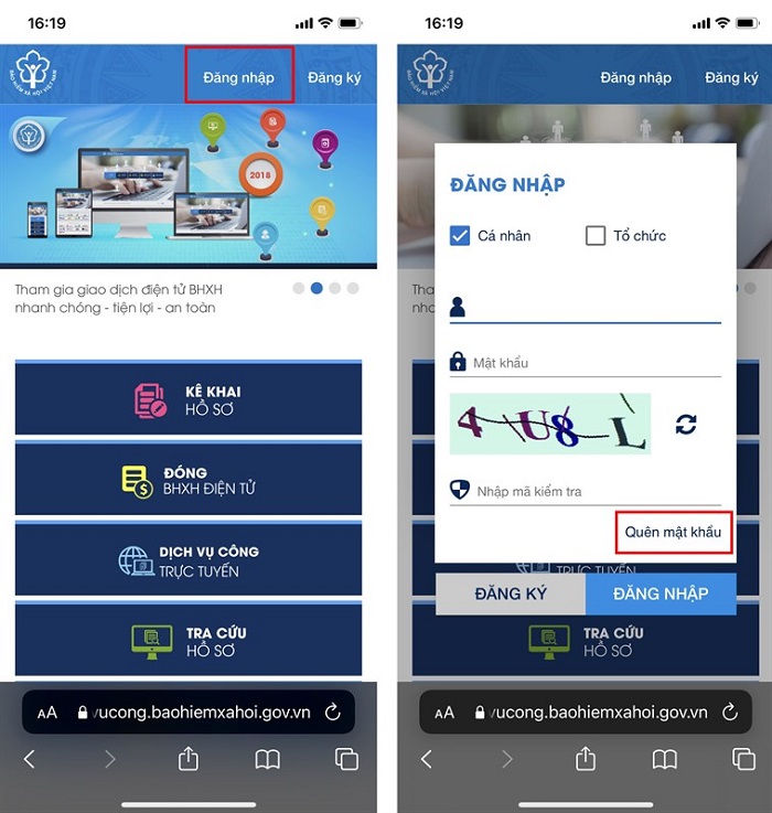 cách lấy lại mật khẩu ứng dụng VssID