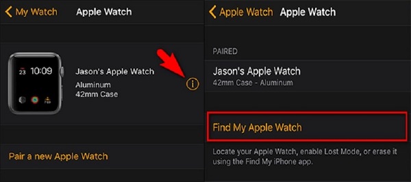 Tìm Apple Watch bị thất lạc qua iPhone