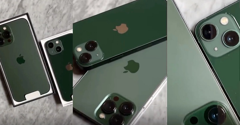 Cận cảnh iPhone 13 và iPhone 13 Pro màu xanh lá