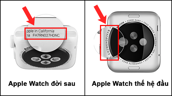 Kiểm tra serial Apple Watch trên thân máy