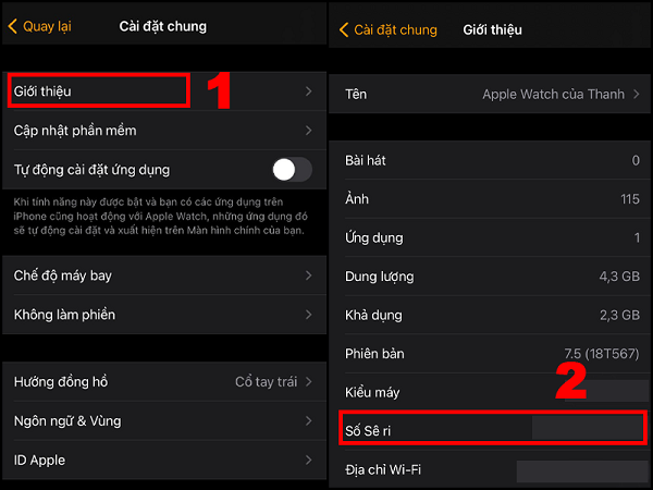 Check serial Apple Watch