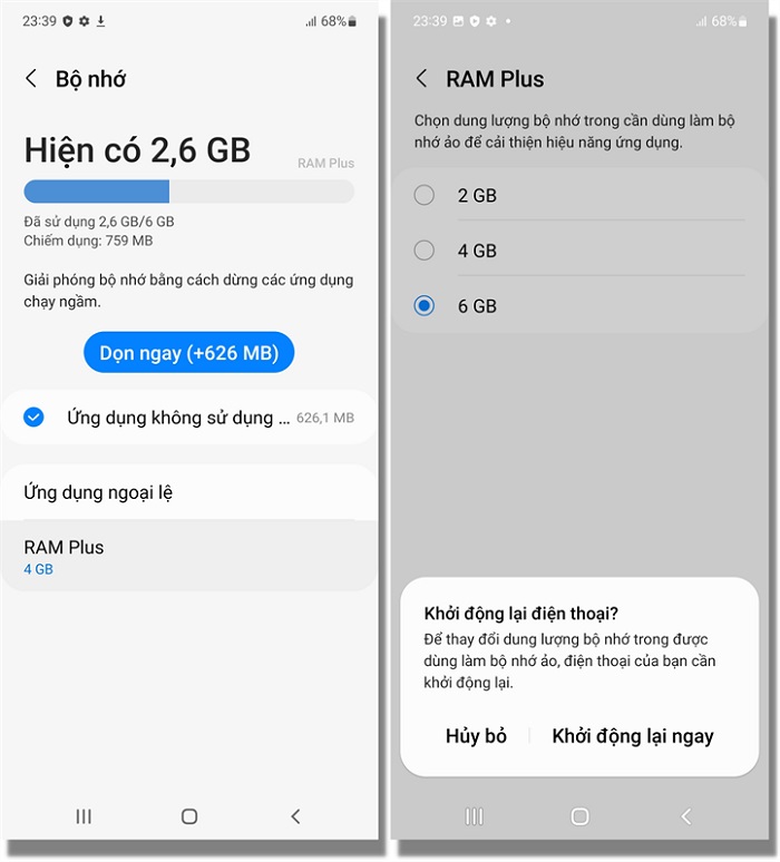 Galaxy A53 5G được tích hợp tính năng RAM Plus