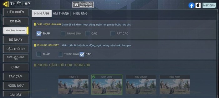 Để có được trải nghiệm chơi Call Of Duty Mobile tốt nhất thì mình đã giảm chất lượng hình ảnh trong game xuống đôi chút