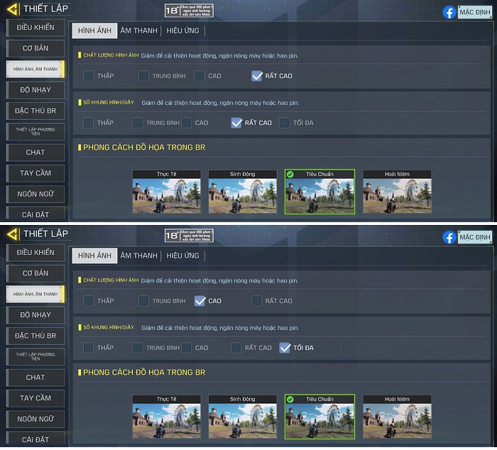 Cài đặt đồ họa game Call Of Duty Mobile