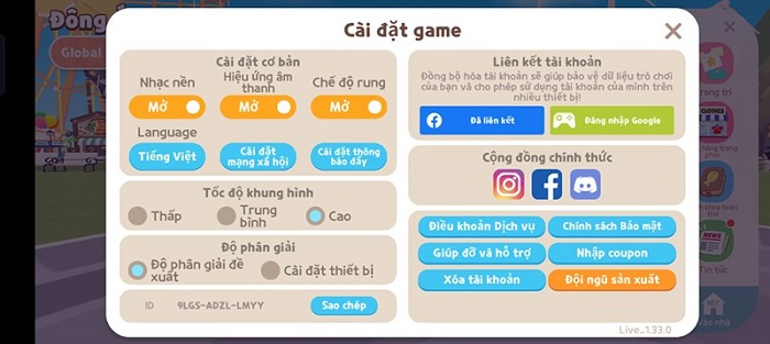 Cài đặt đồ họa game Play Together
