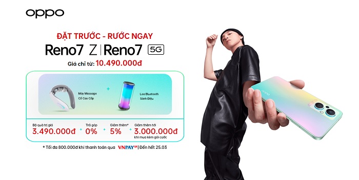 Giá bán chính thức của OPPO Reno7 Z 5G là 10.490.000đ