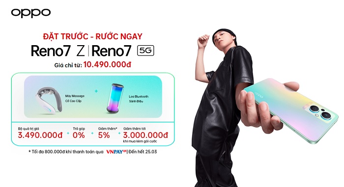Ưu đãi hấp dẫn khi đặt trước OPPO Reno7 series tại Viettel Store