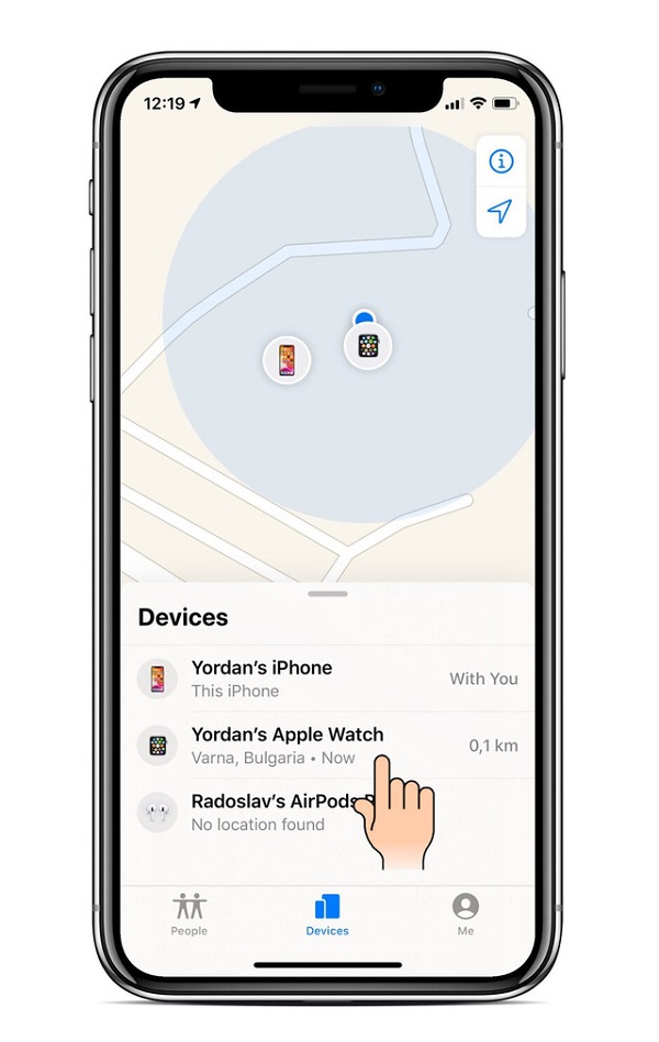 Lưu lại vị trí cuối cùng của Apple Watch trước khi hết pin 