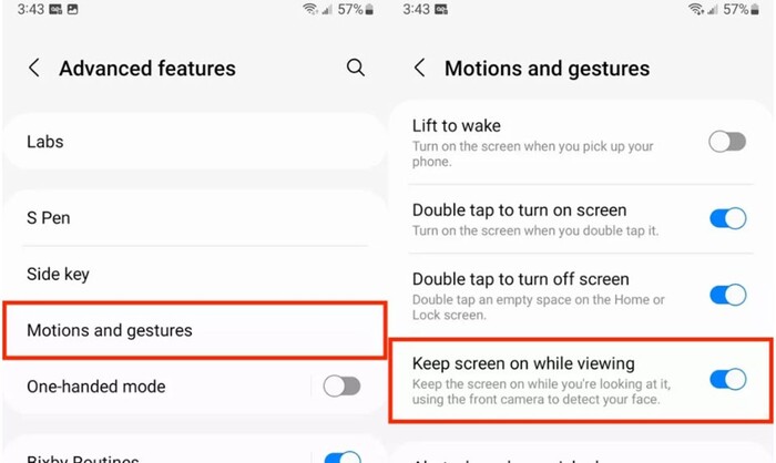 Ngăn màn hình tắt khi bạn đang nhìn vào sẽ không gây ra cản trở cho quá trinh đọc/làm việc của bạn