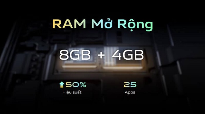 vivo V23 5G sở hữu RAM Mở Rộng tăng cao hiệu suất sử dụng