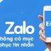 Zalo không có mục khôi phục tin nhắn
