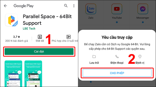 Cách cài đặt 2 zalo trên điện thoại samsung