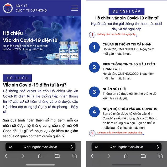 cách đăng ký hộ chiếu vaccine