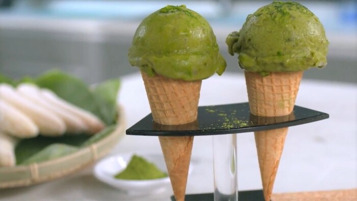 Kem chuối matcha xua tan cơn nóng mùa hè