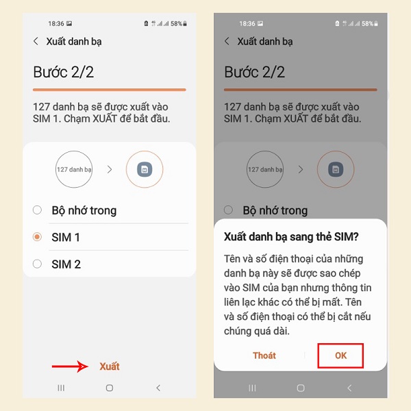 Cách lưu số điện thoại vào sim trên samsung