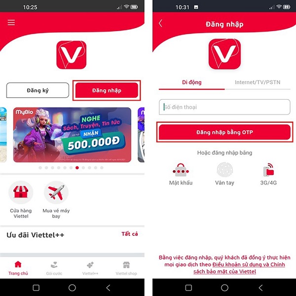 Tải và cài đặt ứng dụng My Viettel về điện thoại