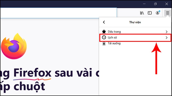 Chọn mục Lịch sử