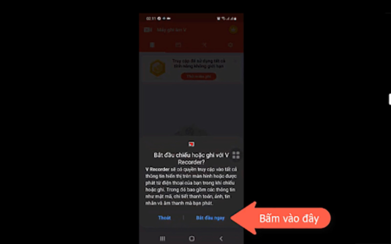 nhấn Bắt đầu ngay