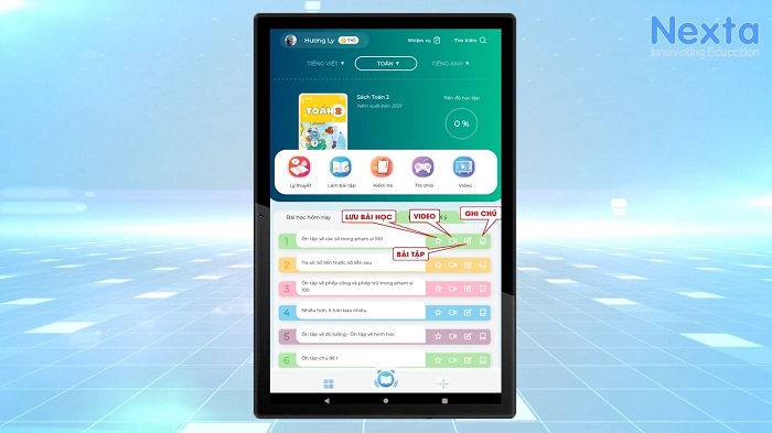 Các tính năng tinh chỉnh được của từng bài học
