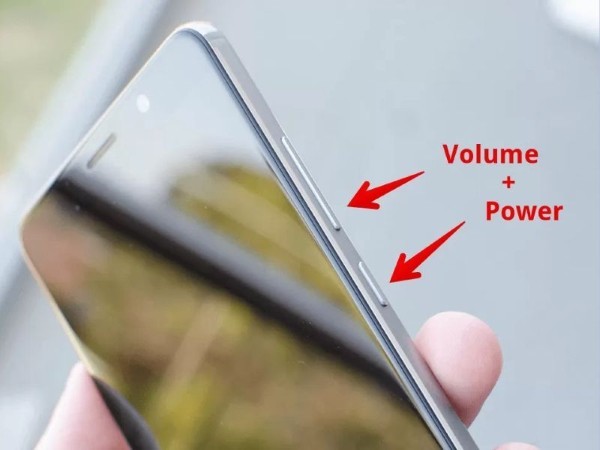 Nhấn giữ tổ hợp phím Nguồn + Tăng âm lượng