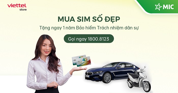 Mua SIM số đẹp tặng kèm 01 năm bảo hiểm Trách nhiệm dân sự