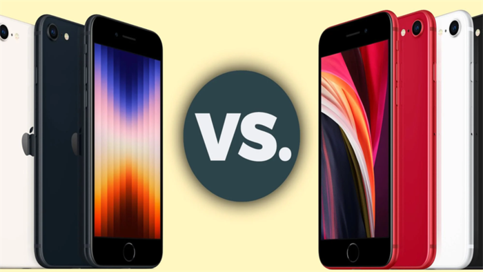 Ảnh minh họa so sánh về thiết kế của iPhone SE 2022 và SE 2020