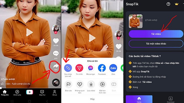 Ứng dụng SnapTik tải video TikTok
