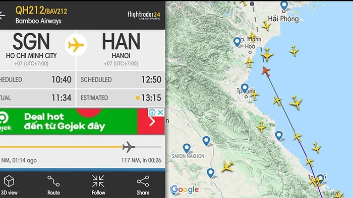 Cách theo dõi chuyến bay bằng Flightradar24 trên điện thoại dễ dàng
