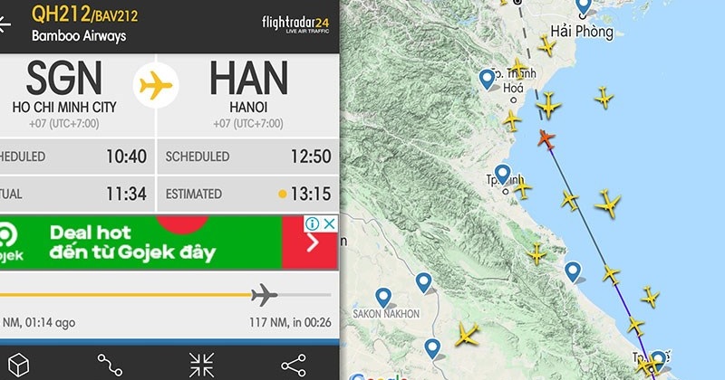 theo dõi hành trình chuyến bay